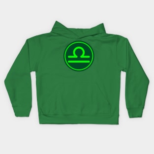 Cool Green Libra Symbol Kids Hoodie